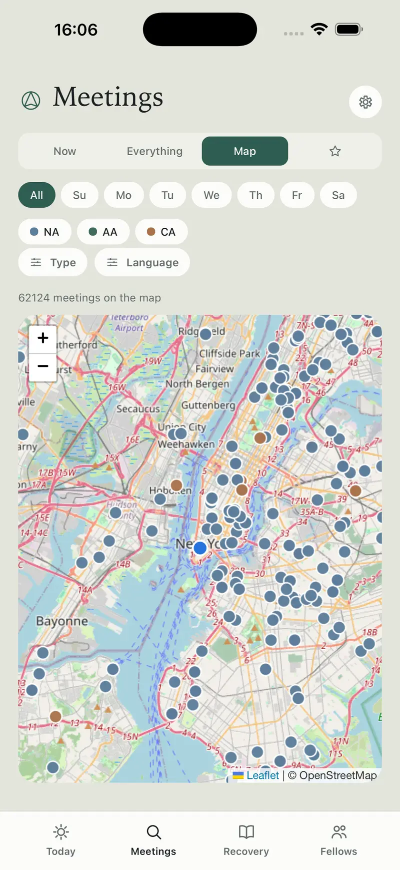 All meetings on the map