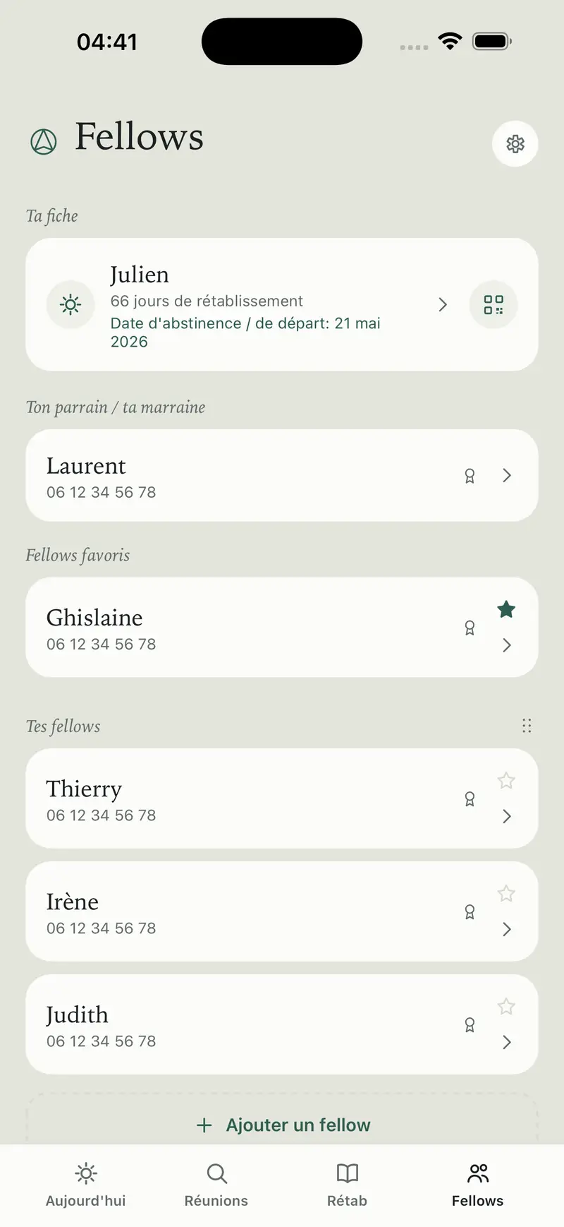 Ton parrain ou ta marraine et tes fellows dans Fellow Finder