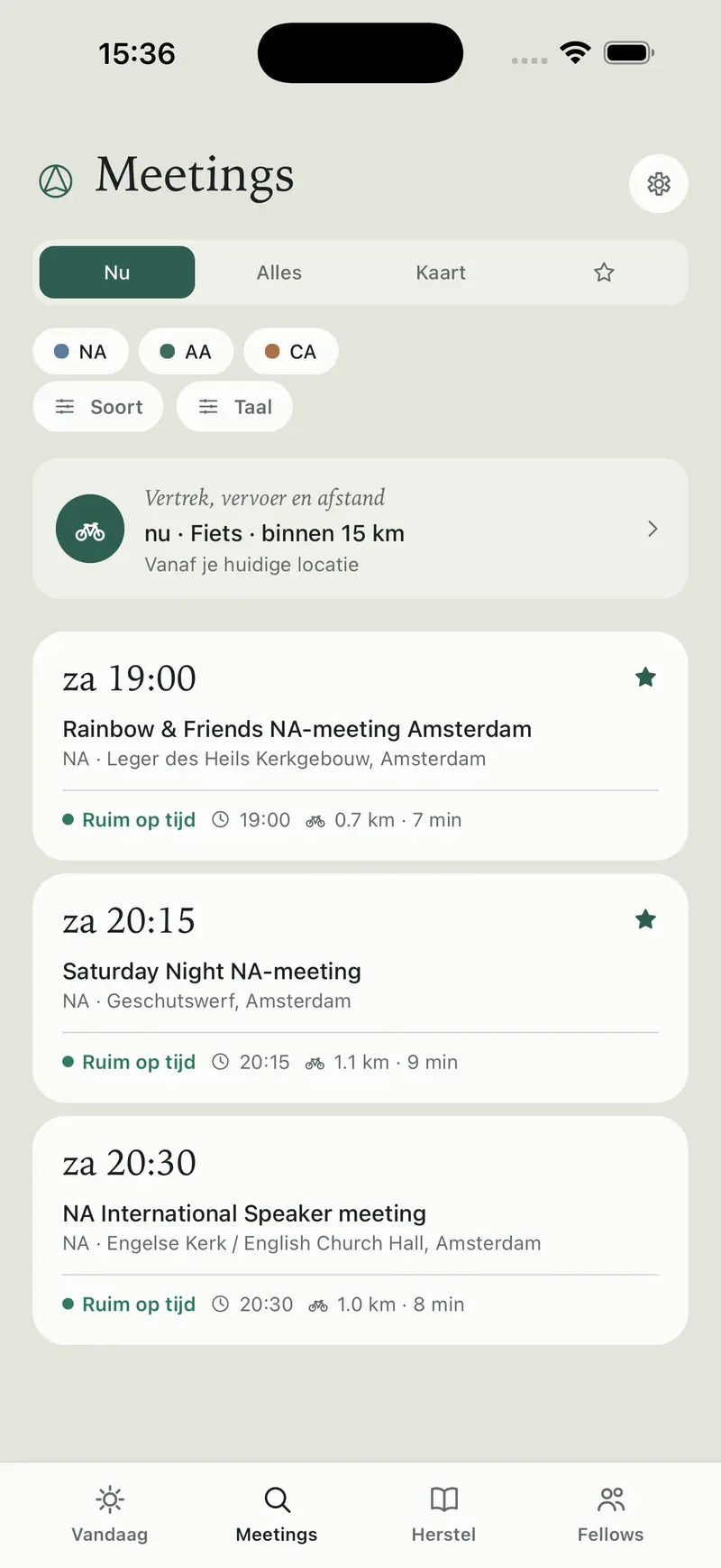 Meetings die je nu nog kunt halen, met reistijd