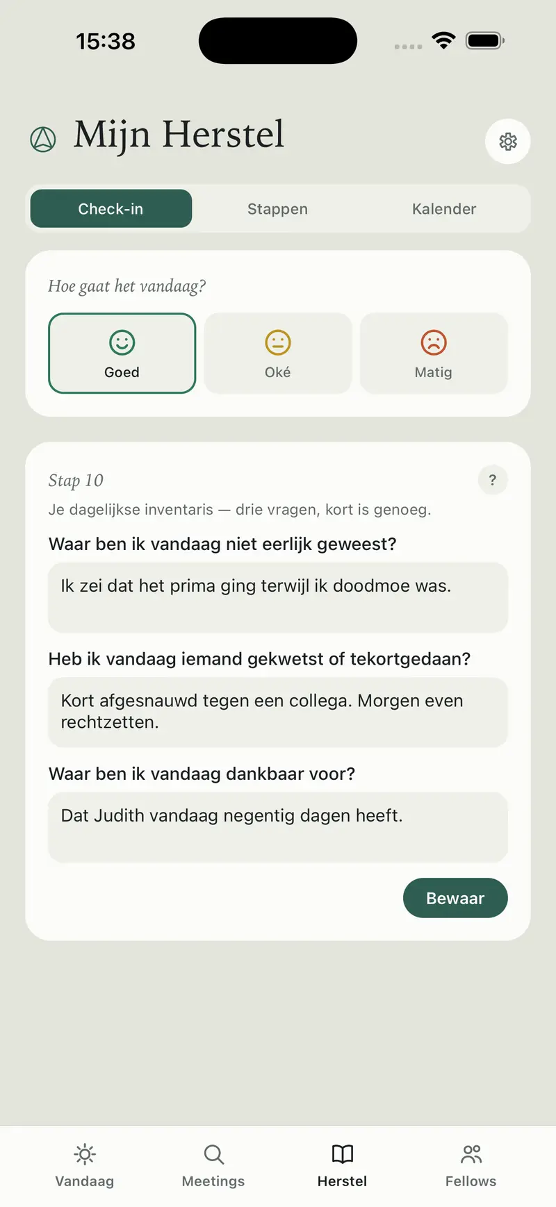 De dagelijkse check-in met je stap 10-inventaris